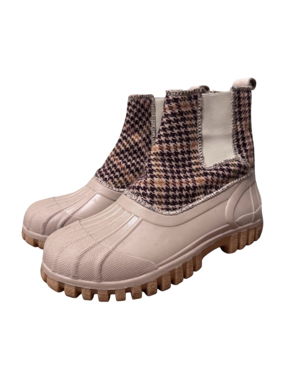 Diemme Balbi Houndstooth Chelsea Boots W/ Rubber Lug Sole Size 37